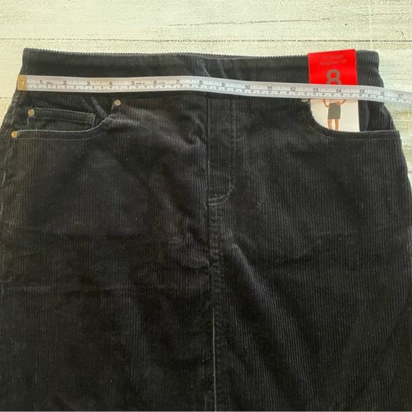 Black Corduroy Pencil Skirt with Pockets size 8 - Picture 9 of 10